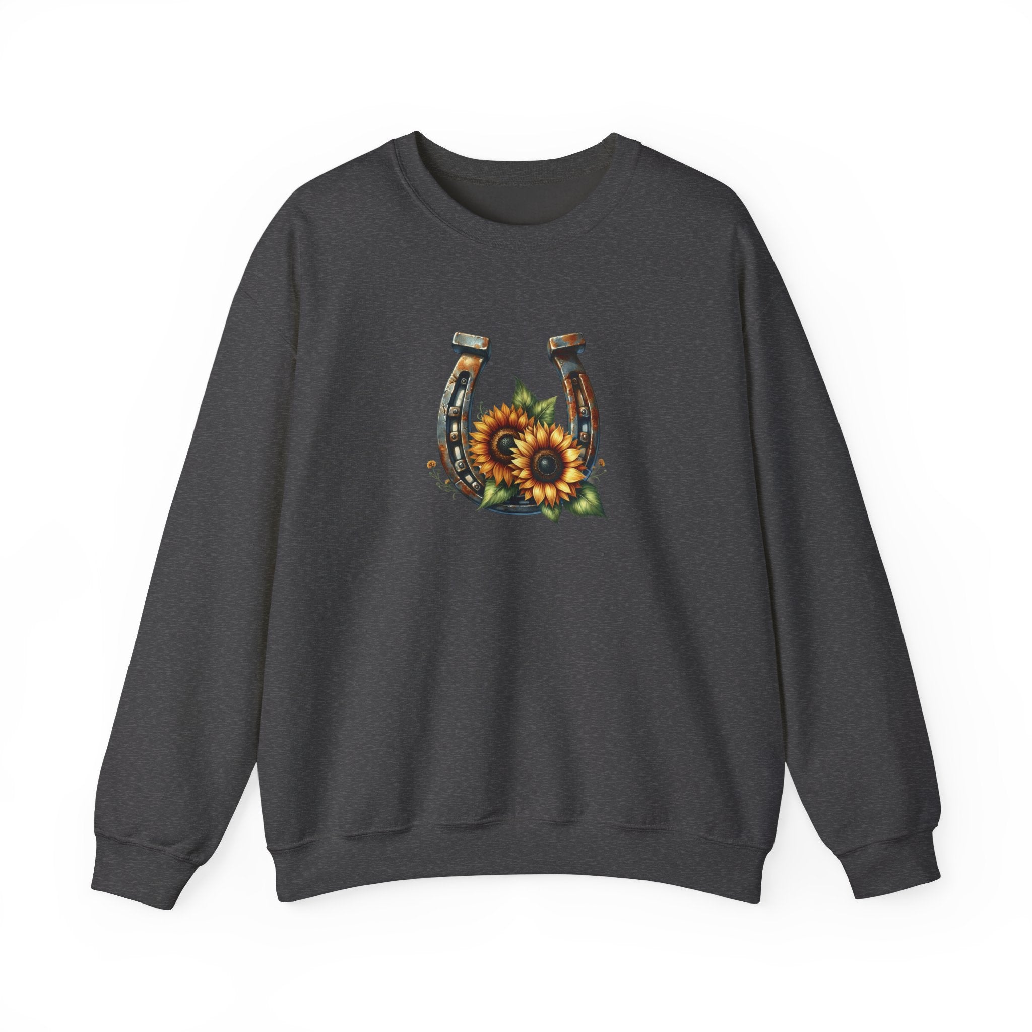 Sunflower Horseshoe Sweatshirt 🌻🐴🖤