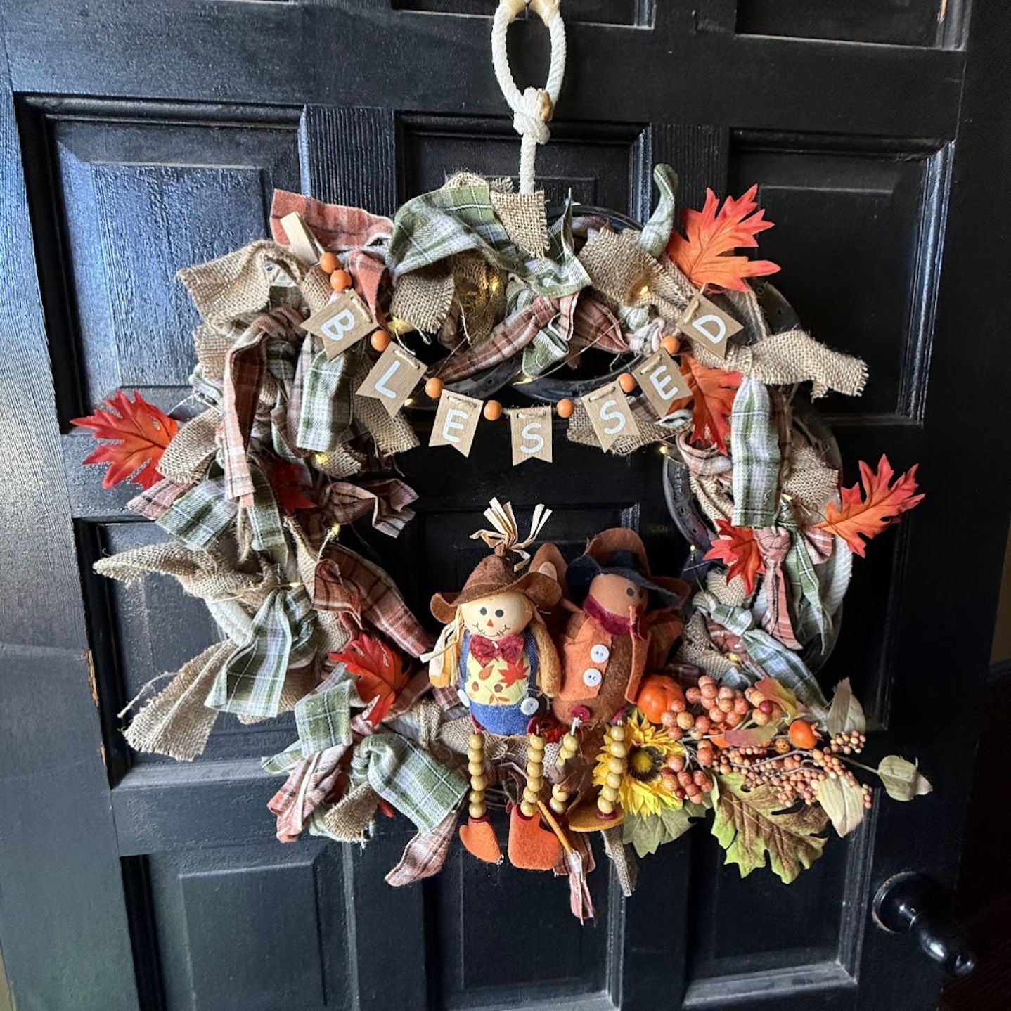 Rustic Handcrafted Horseshoe Wreath